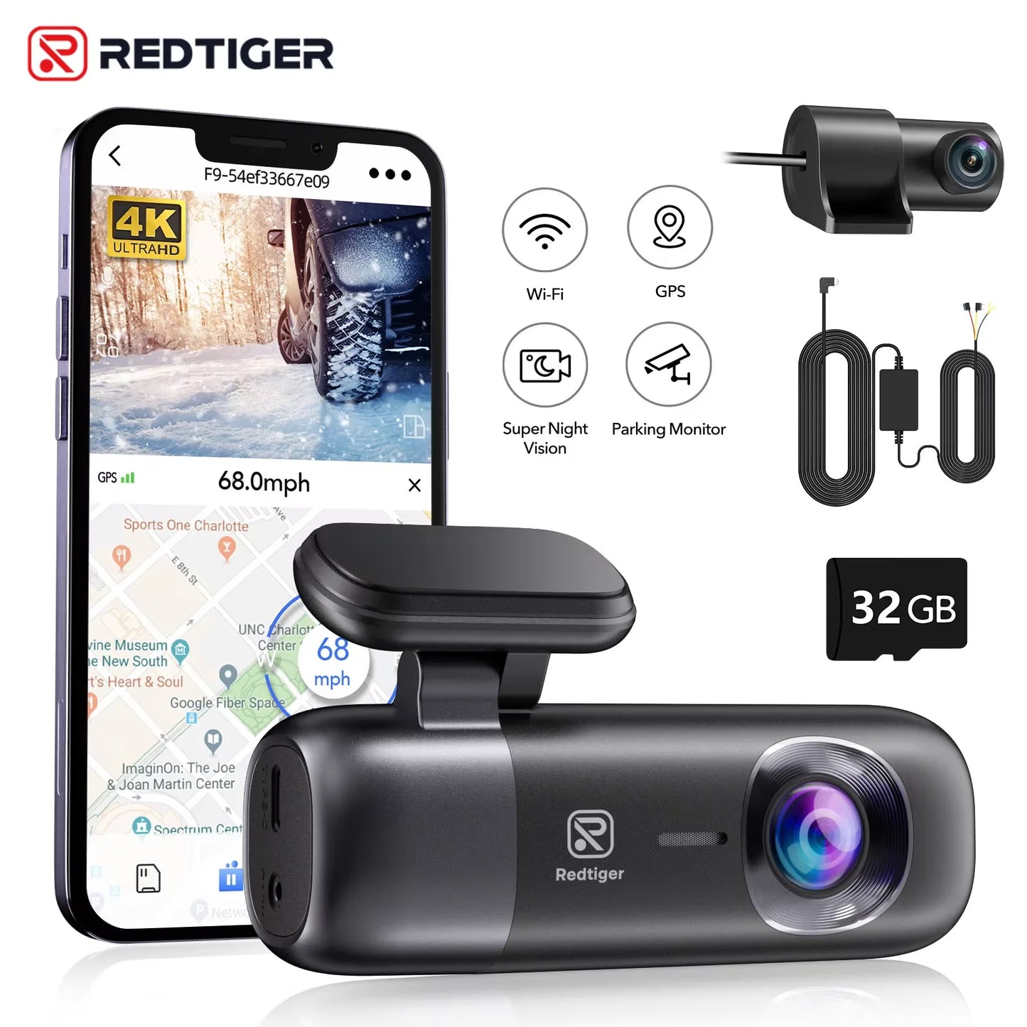 4K Front and Rear Dash Cam