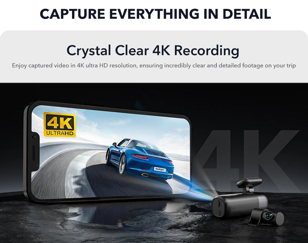 4K Front and Rear Dash Cam