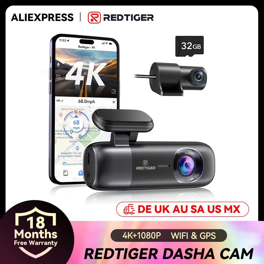4K Front and Rear Dash Cam