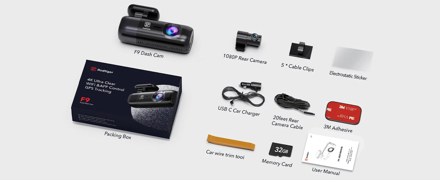 4K Front and Rear Dash Cam